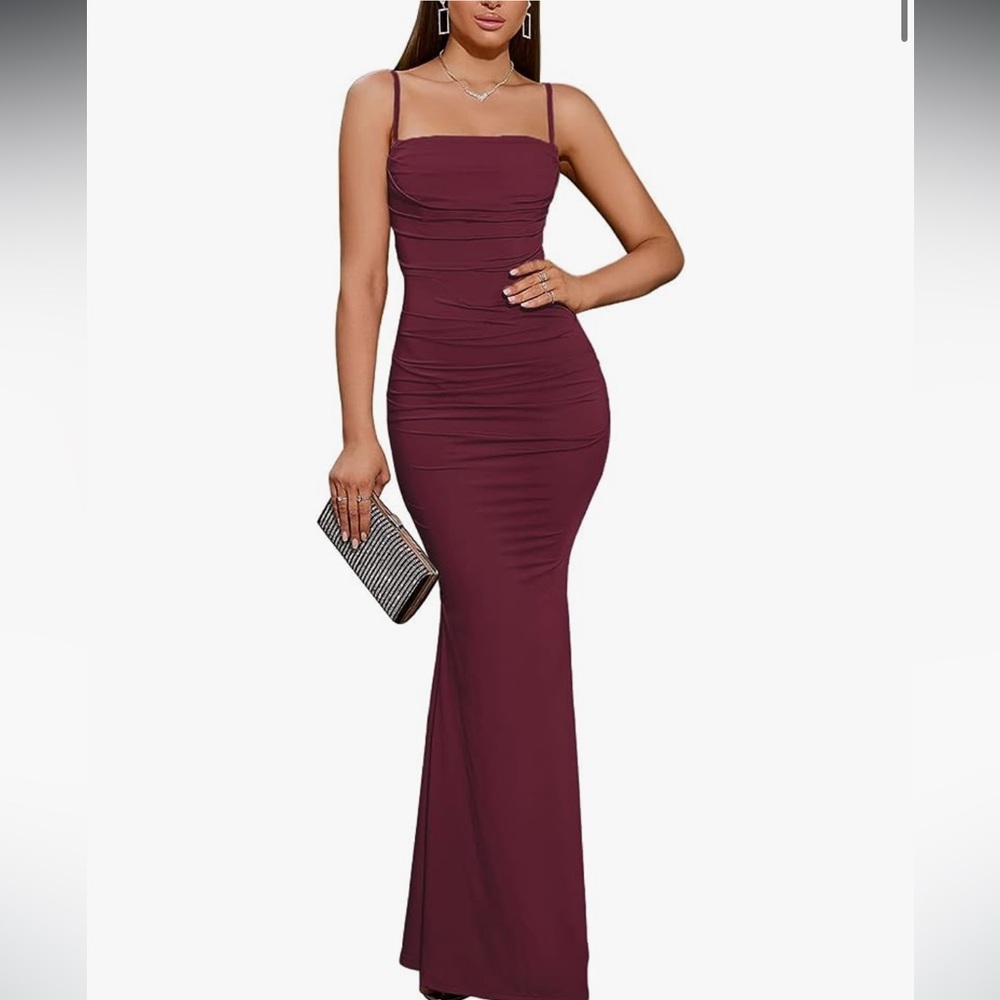 Elegant One Shoulder Burgundy Dress